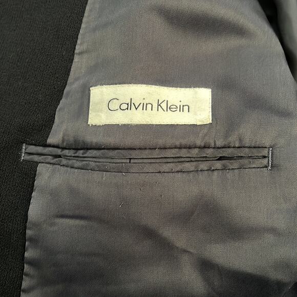 Vintage Calvin Klein Mens Classic Navy 3 Button Wool Blazer/Sports Coat Size 44R - Picture 2 of 13